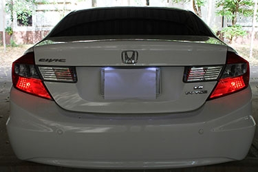 เปลี่ยนหลอดไฟป้ายทะเบียน Honda CIVIC FB เป็นหลอด LED
