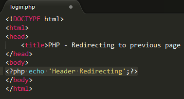 PHP Redirect back to previous page after login